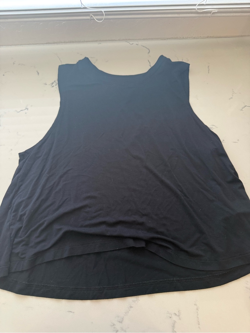Carbon38 Black Sleeveless Draped Tank